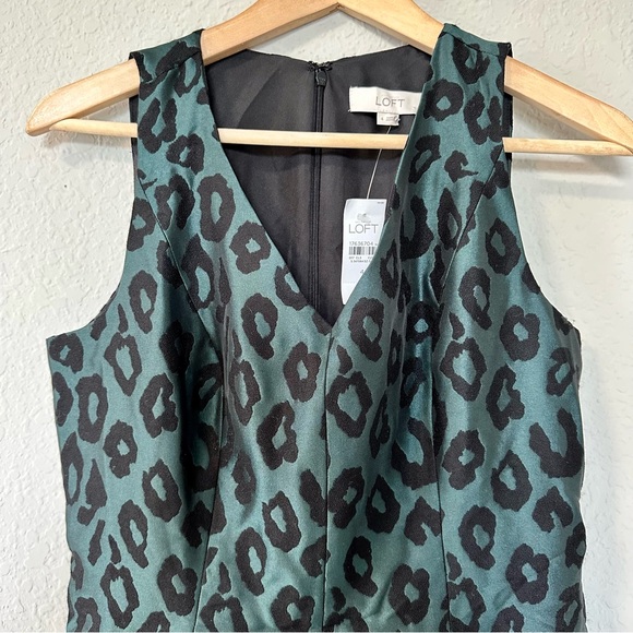 Ann Taylor Loft Green Cheetah Print Dress NWT - Picture 6 of 14